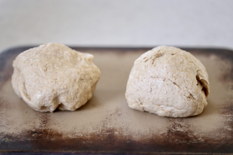 dough divided in half