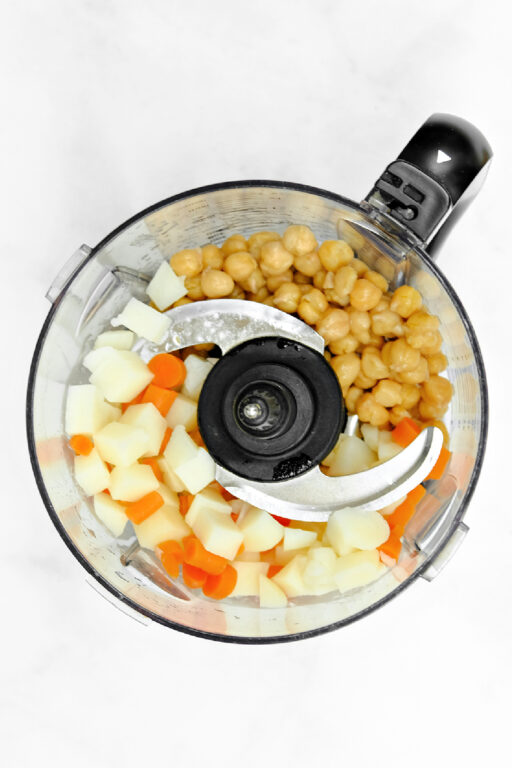 vegetables in food processor