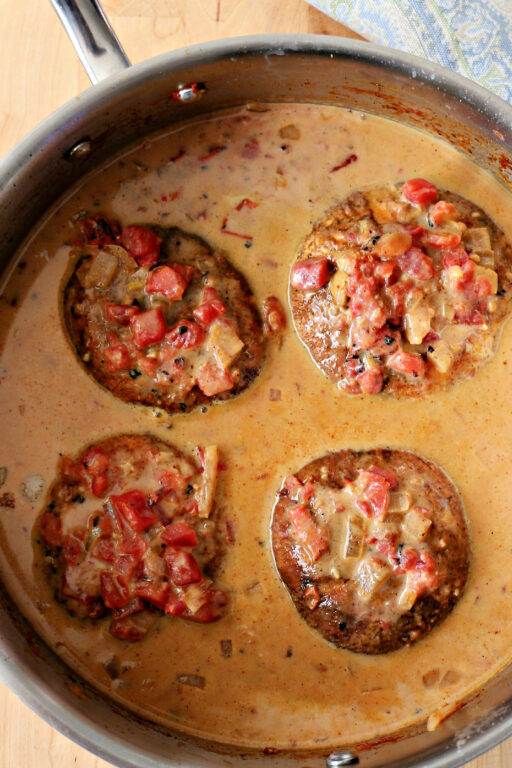vegan mushroom dish in a skillet
