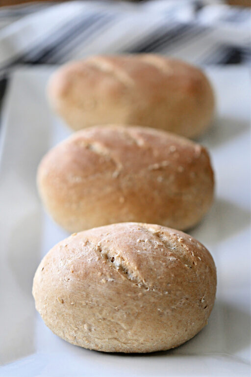 three whole wheat loaves