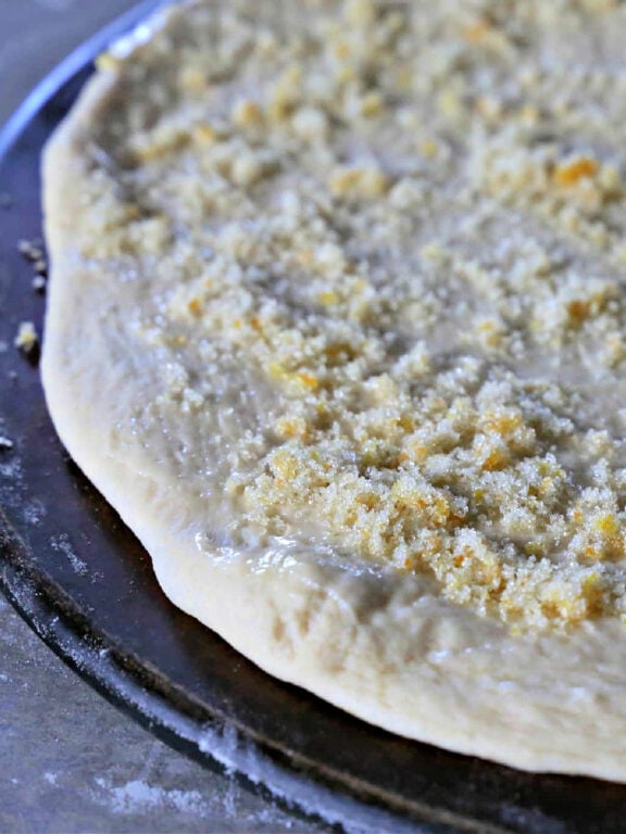dough with orange sugar on top