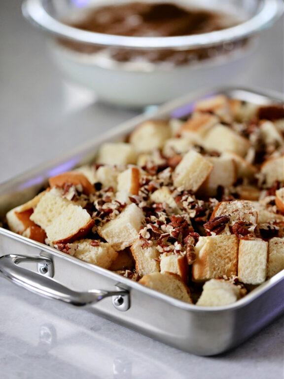 Pan with French Toast cubes
