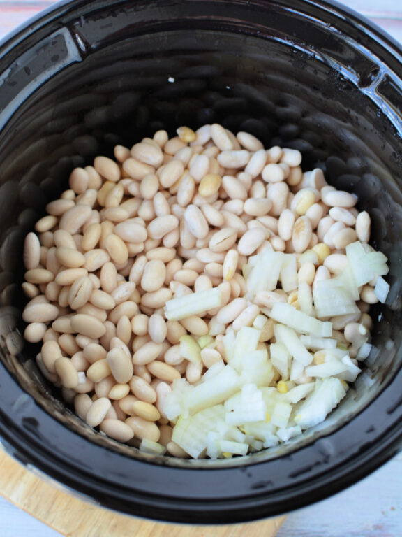 Adding onions to slow cooker