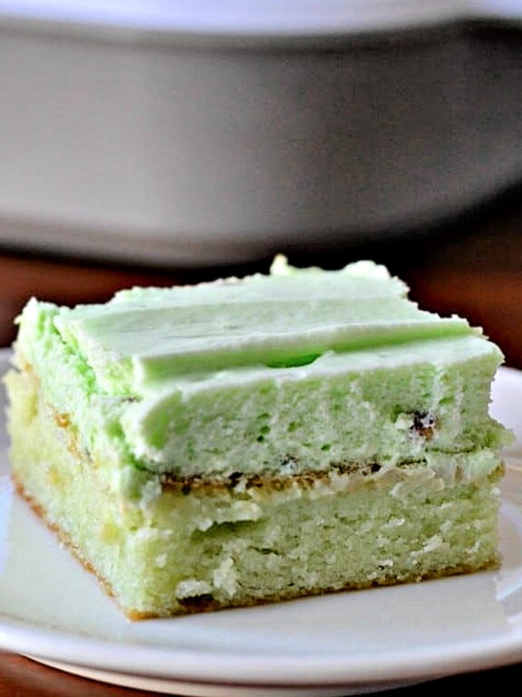 slice of Watergate cake