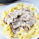 plate of beef stroganoff on a plate