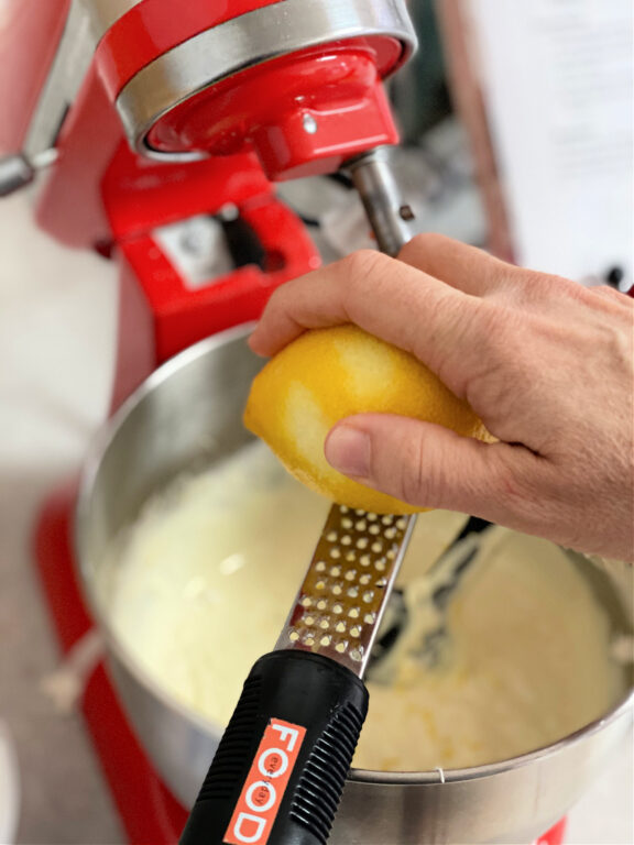 adding lemon zest