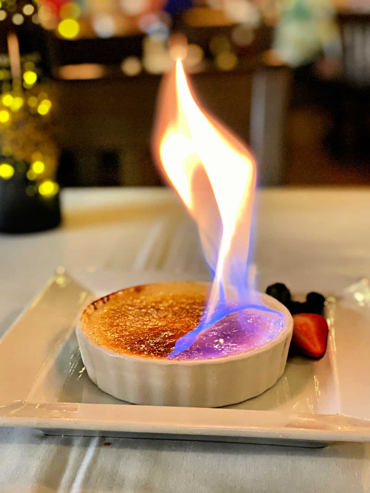 Crème Brûlée on fire.