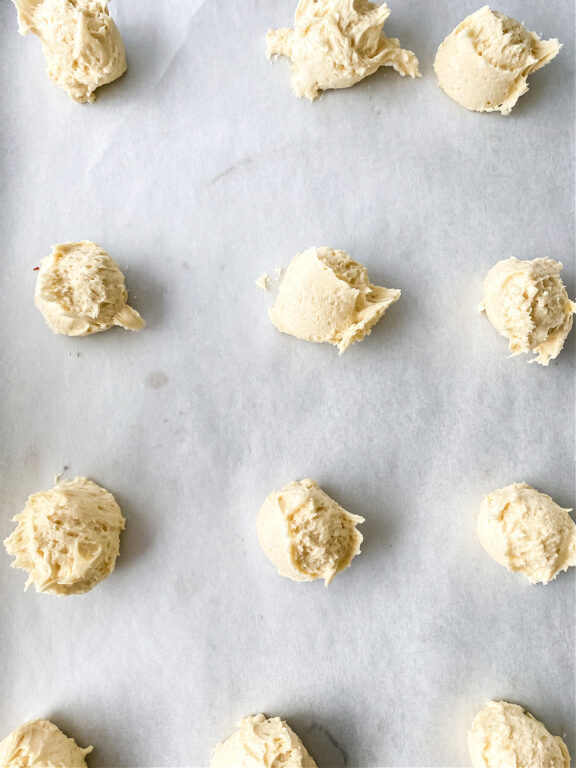 cookie dough on parchment paper