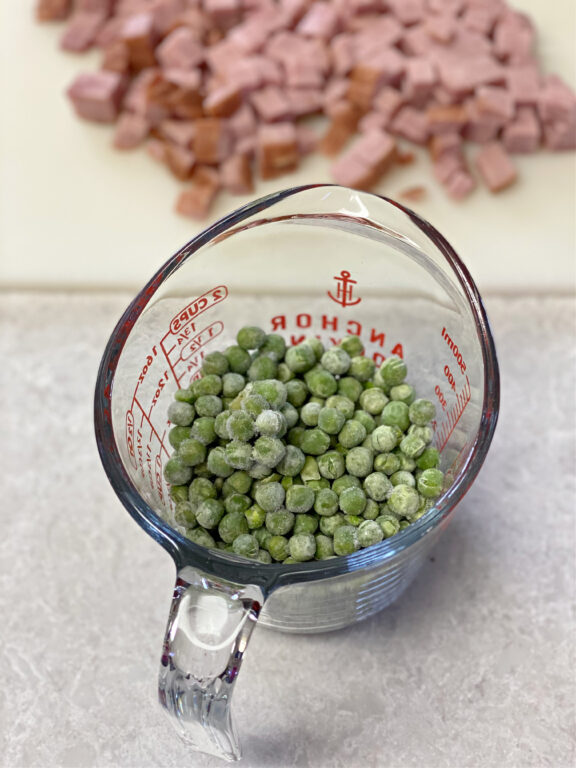 frozen peas and ham