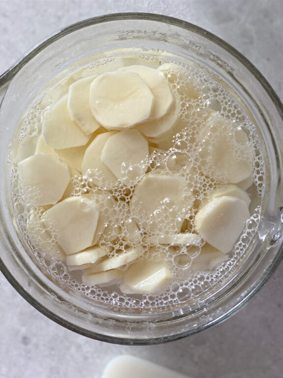potatoes soaking in water