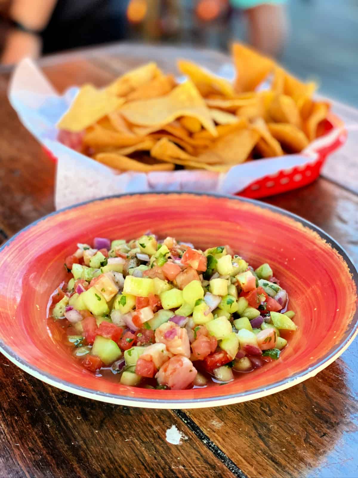 Shrimp ceviche in a bowl.