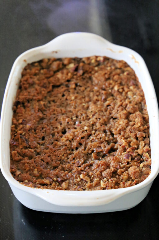 sweet potato casserole with crunchy pecan topping