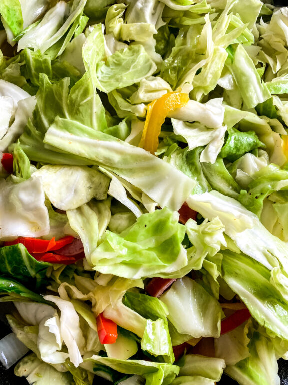 uncooked cabbage and peppers