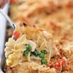 Chicken Noodle Casserole in 9x13 baking dish