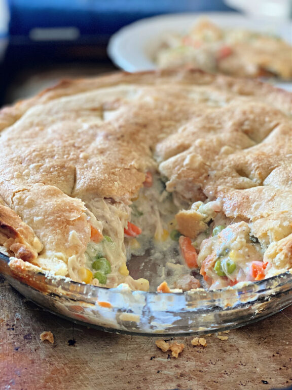 inside a chicken pot pie