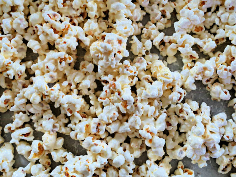 Funfetti Popcorn popcorn coated with melted white chocolate