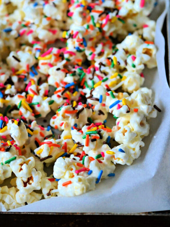 Funfetti Popcorn gourmet popcorn with sprinkles