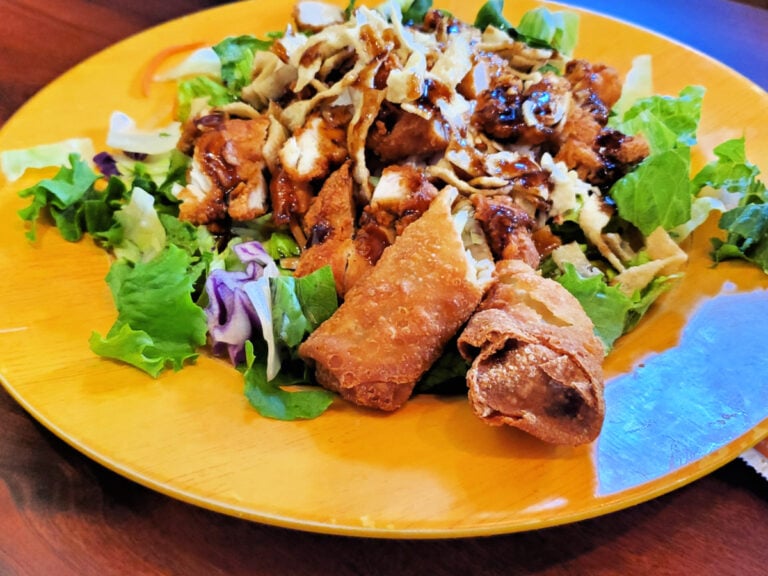 Zaxby's Zensation Zalad with eggroll Zaxby's Zensation salad and egg rolls