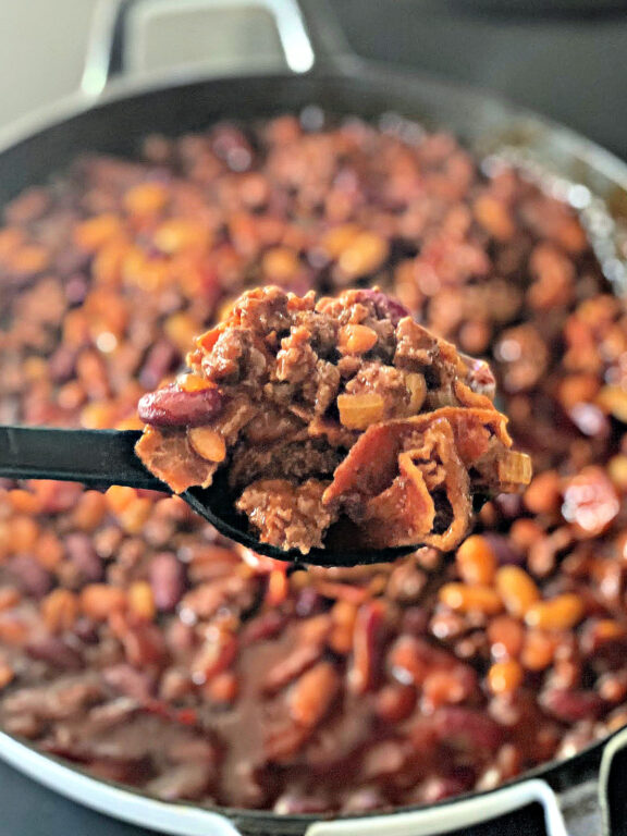 BBQ Baked Beans scoop of baked beans