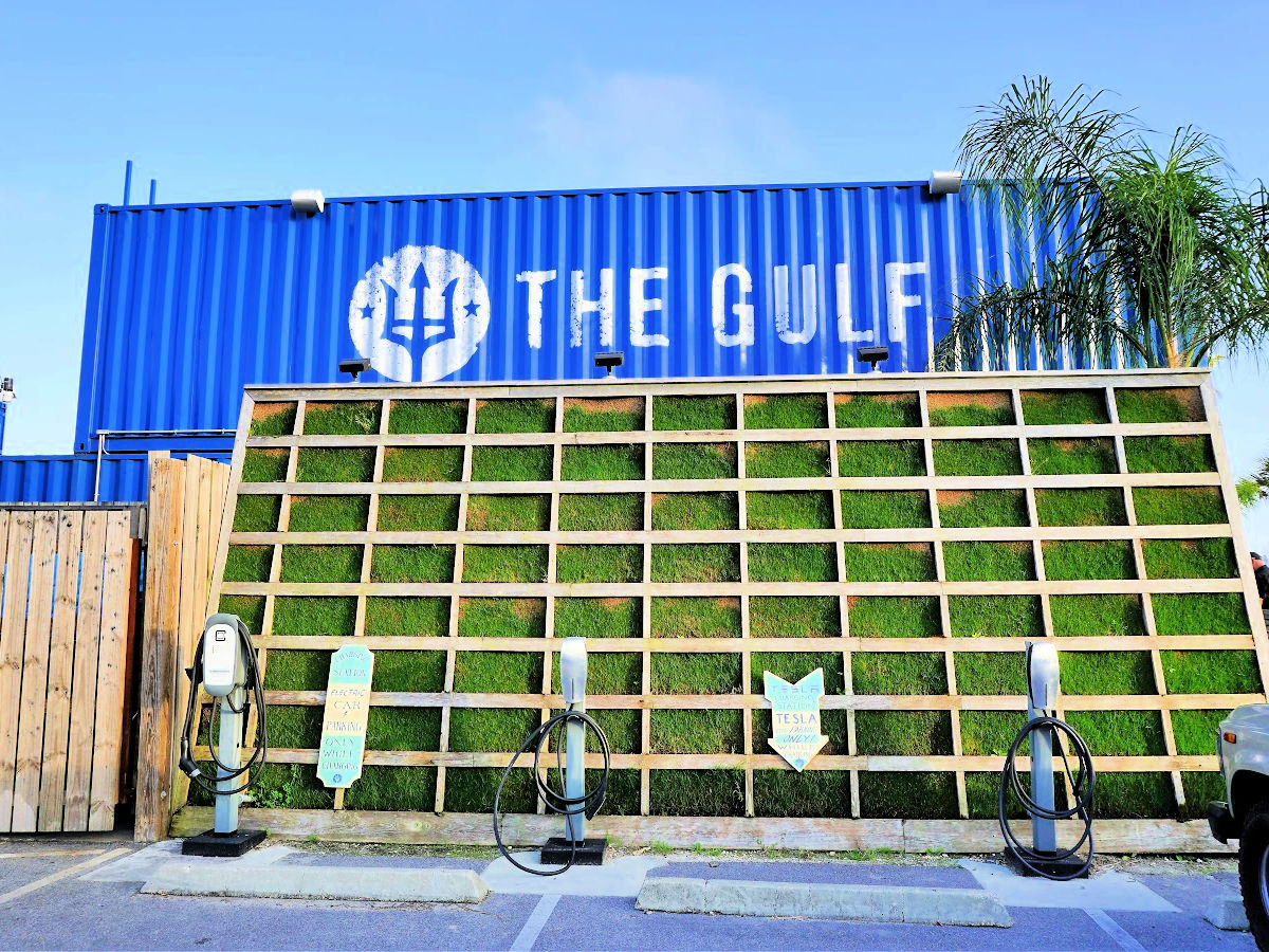 Where to eat in Gulf Shores and Orange Beach The Gulf restaurant made out of shipping crates.