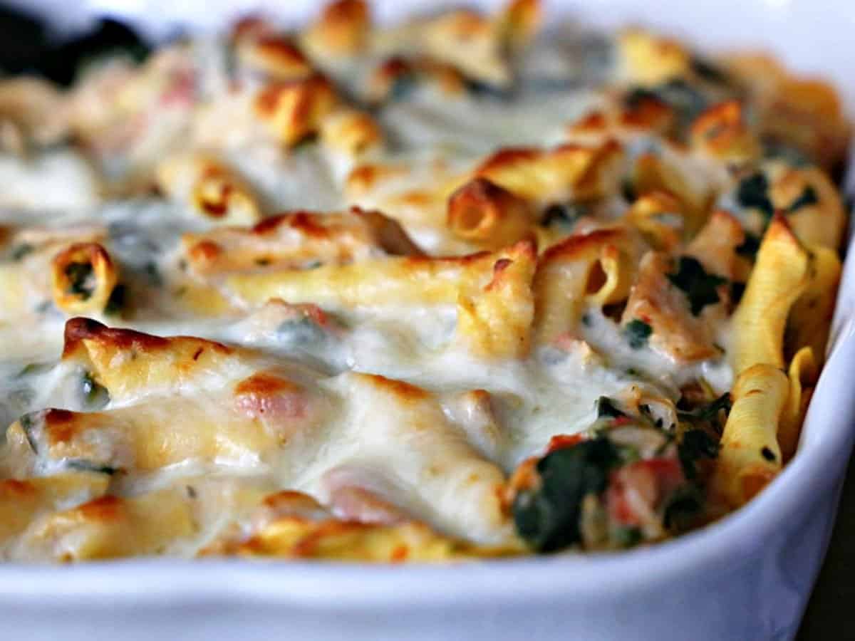 Easy Chicken and Spinach Pasta Bake Southern Kissed
