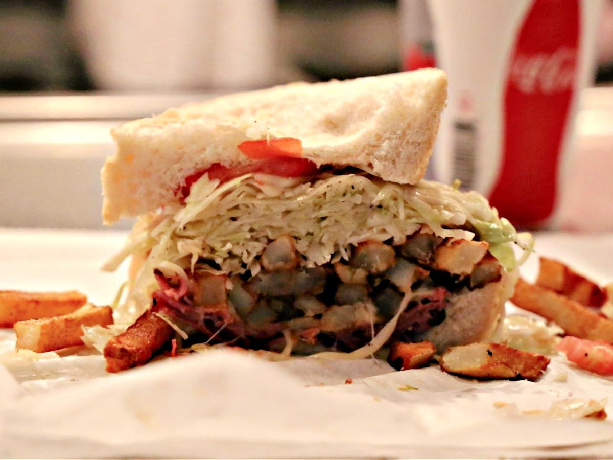 Where To Eat in Pittsburgh Primanti Brothers' world famous sandwich on a plate..