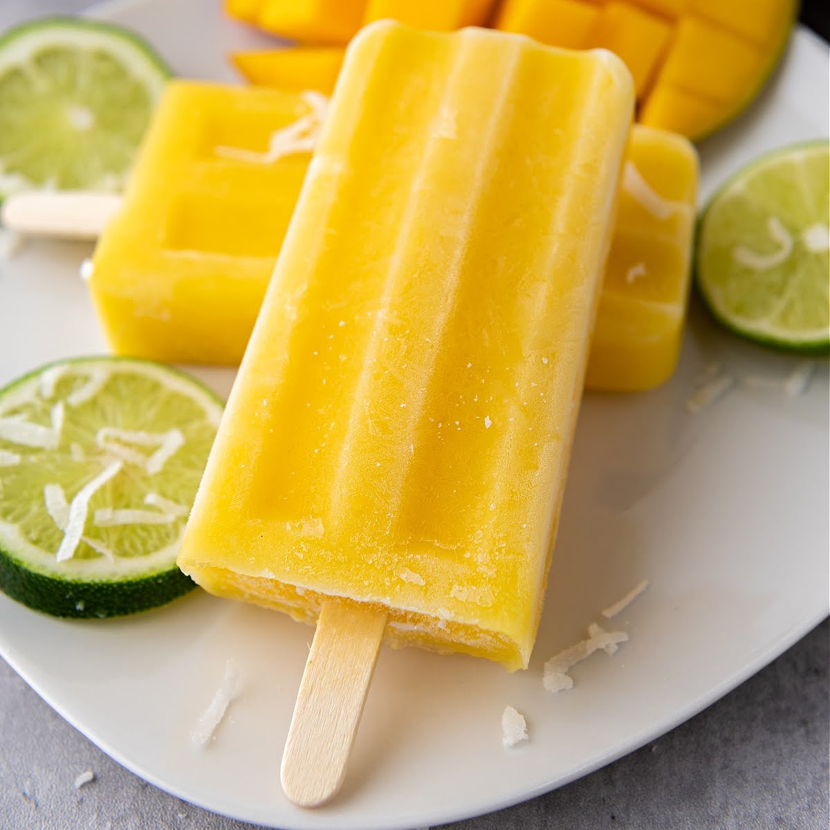 Mango coconut lime popsicle.