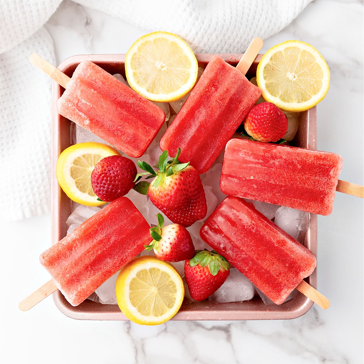 Homemade Strawberry Popsicles Recipe Southern Kissed Strawberry Popsicles Hero 