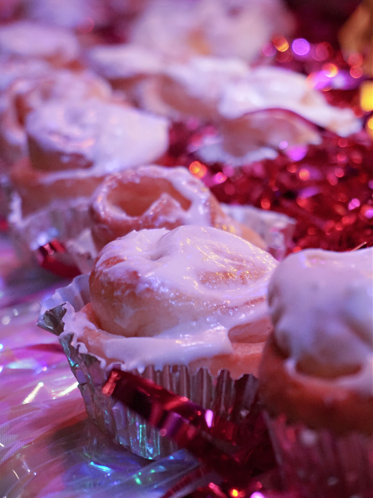 Sweet rolls in metal cupcake liners.