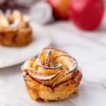 Apple rose on a counter top.