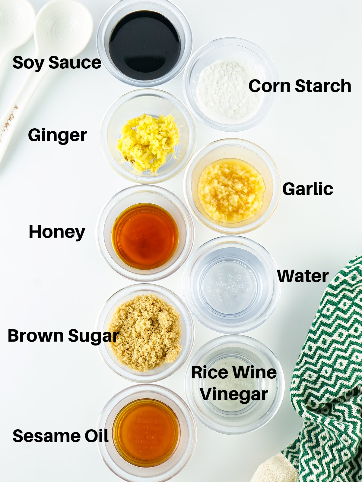 Ingredients to make homemade teriyaki sauce.