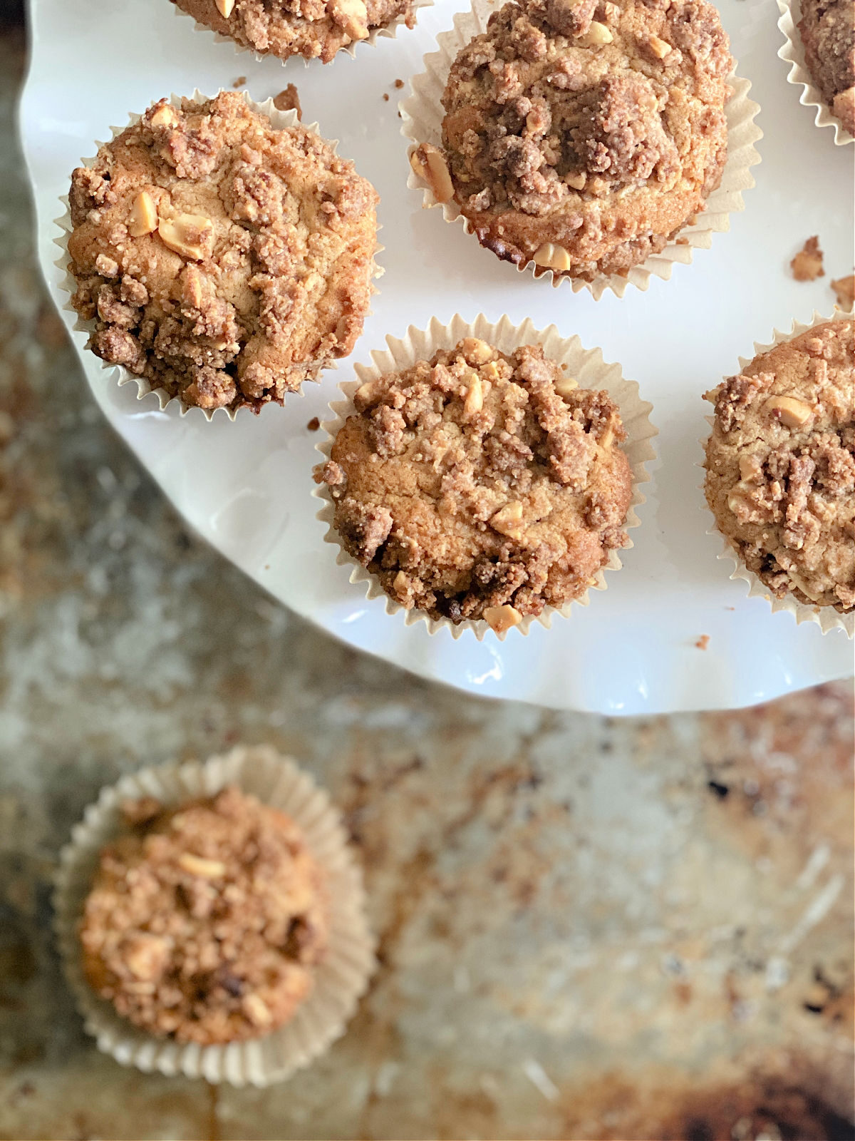 Plate of peanut butter cupcakes.