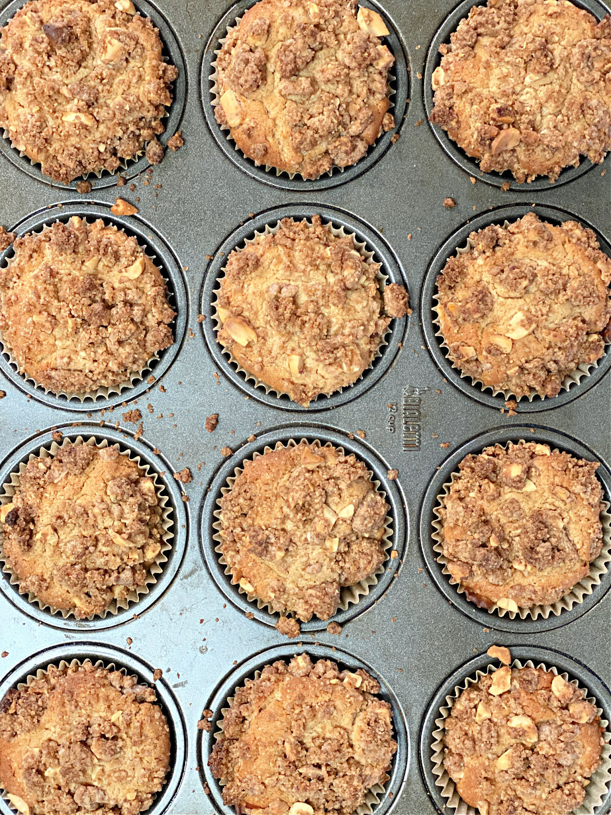 Baked cupcakes in a muffin pan,