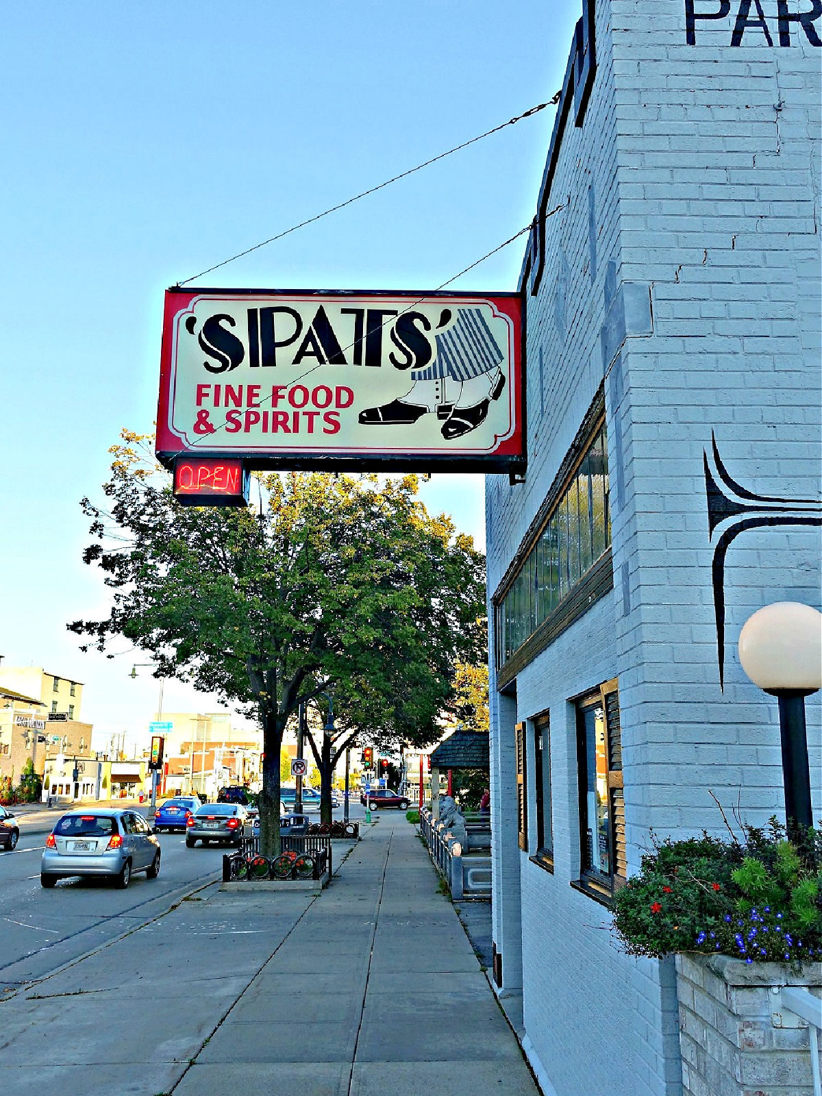 Spats Fine Food & Spirits Spats Fine Food and Spirits sign.