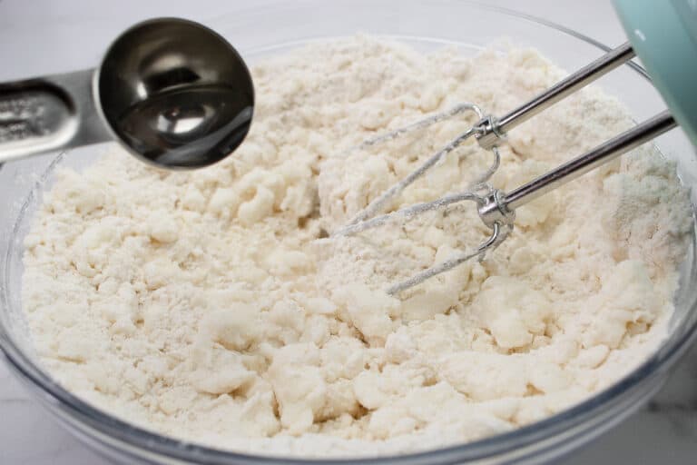 flour in a glass bowl