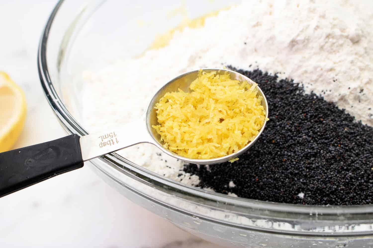 adding lemon zest