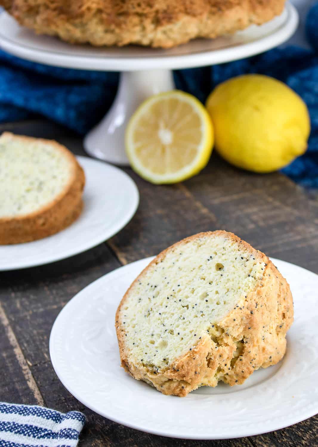 slice of lemon poppy seed cake