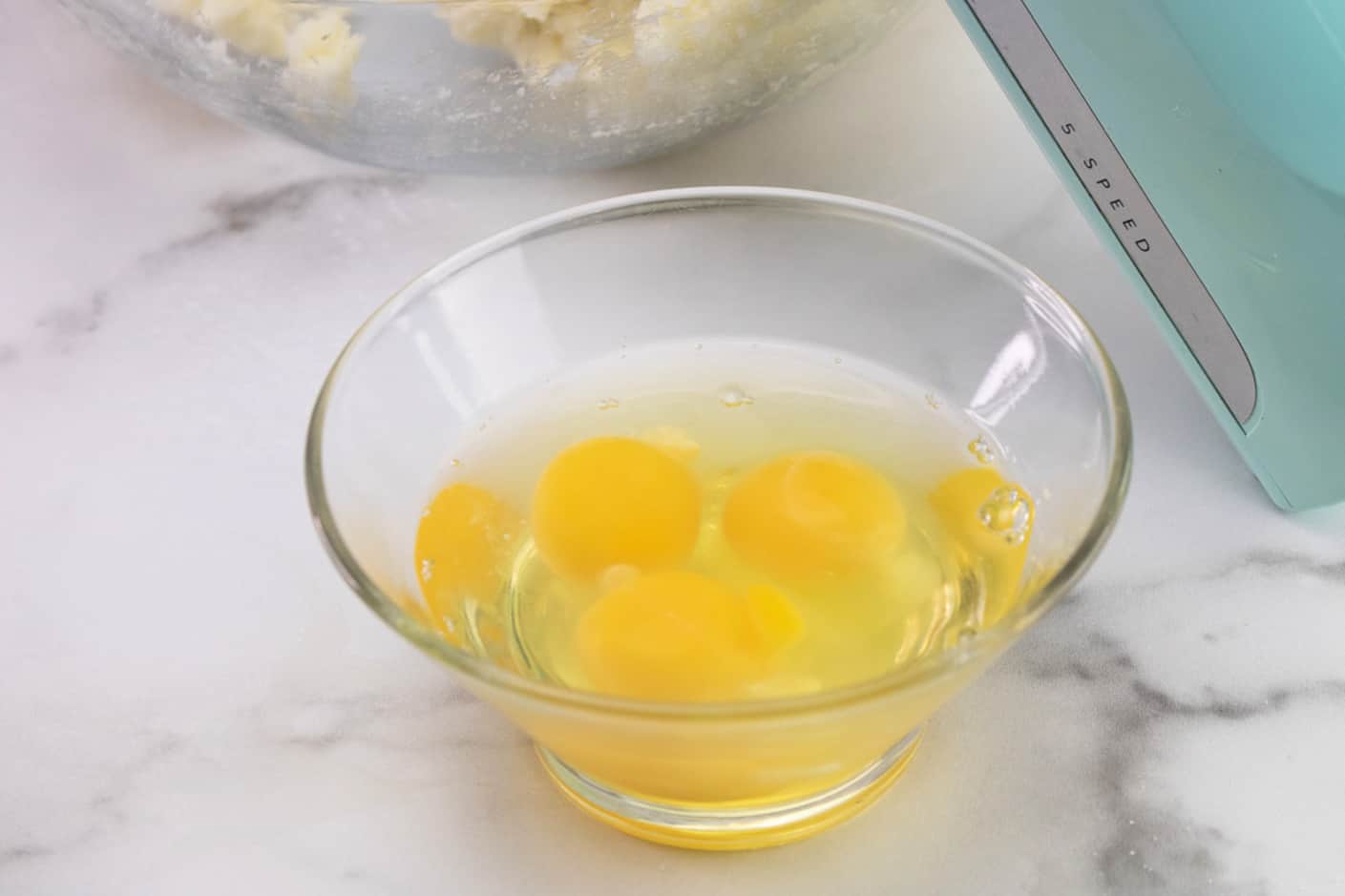 eggs in a small glass bowl