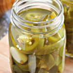 Jar of pickled jalapenos.