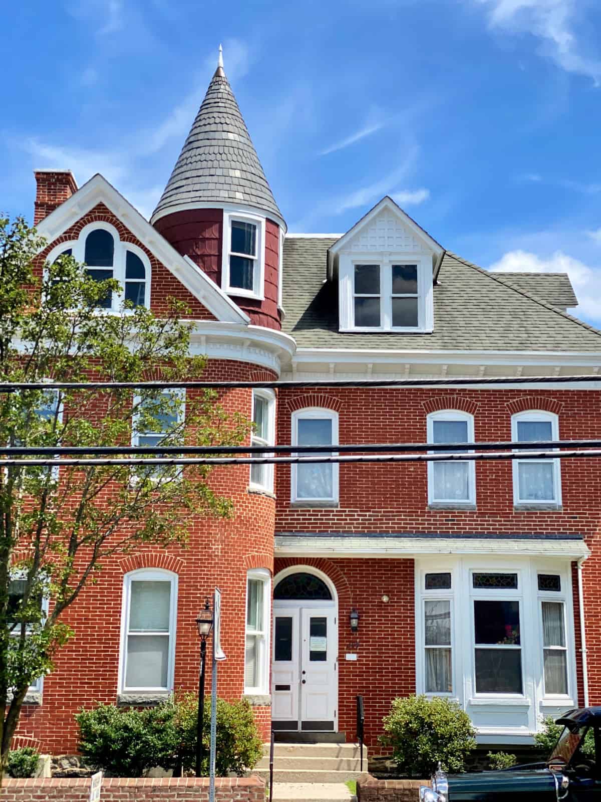 Old red brick building.