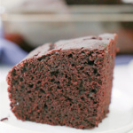 Slice of chocolate cake.