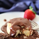 Biscuit covered with chocolate gravy.