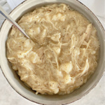 Bowl of chicken and dumplings.