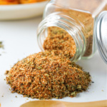 Jar of homemade French fry seasoning.