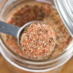 Scoop of homemade steak seasonings.
