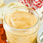 Jar of homemade chipotle mayonnaise.