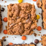 Peanut butter brookie with peanut butter pieces.