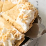 Slice of peanut butter pie.