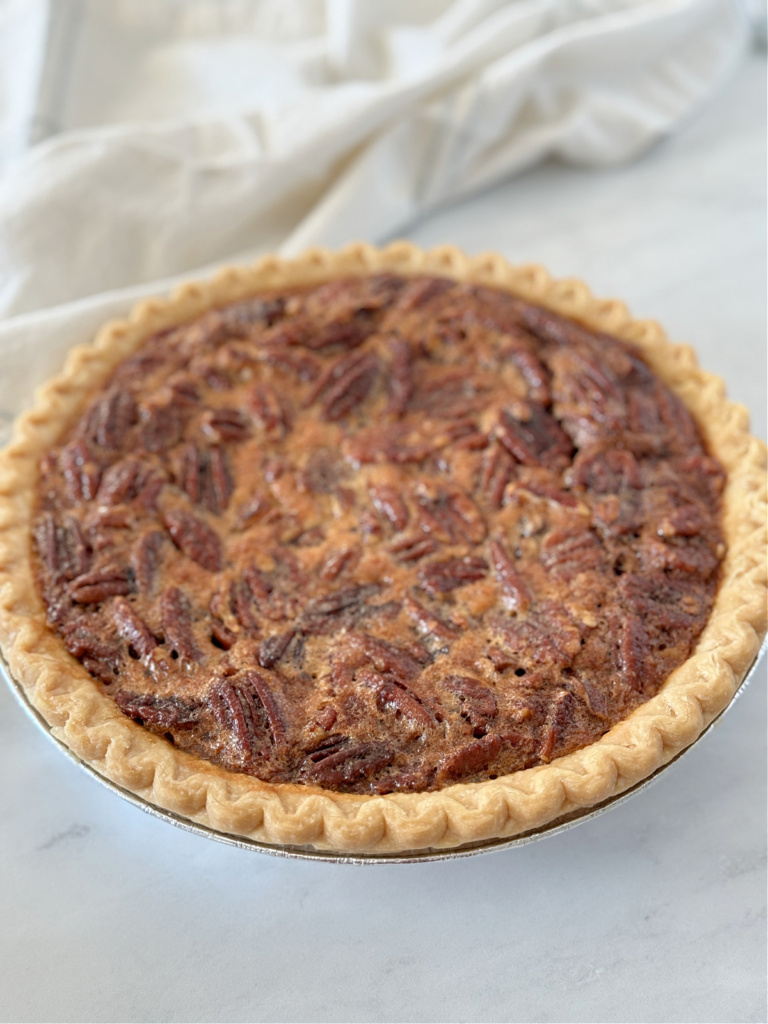 Baked pecan pie.