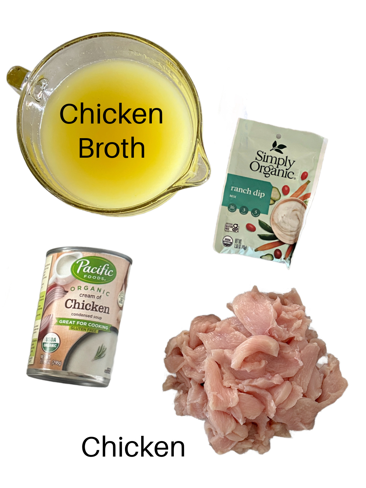 Ingredients to make Crock-Pot Chicken and Gravy.
